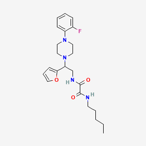 molecular formula C23H31FN4O3 B3408489 N'-{2-[4-(2-fluorophenyl)piperazin-1-yl]-2-(furan-2-yl)ethyl}-N-pentylethanediamide CAS No. 877632-89-8