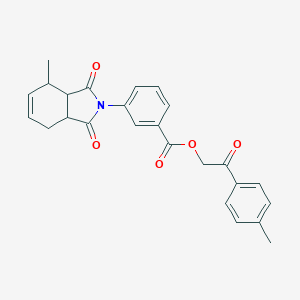 molecular formula C25H23NO5 B340849 2-(4-methylphenyl)-2-oxoethyl 3-(4-methyl-1,3-dioxo-1,3,3a,4,7,7a-hexahydro-2H-isoindol-2-yl)benzoate 
