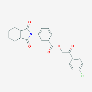 2-(4-chlorophenyl)-2-oxoethyl 3-(4-methyl-1,3-dioxo-1,3,3a,4,7,7a-hexahydro-2H-isoindol-2-yl)benzoate