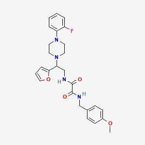 molecular formula C26H29FN4O4 B3408503 N-{2-[4-(2-fluorophenyl)piperazin-1-yl]-2-(furan-2-yl)ethyl}-N'-[(4-methoxyphenyl)methyl]ethanediamide CAS No. 877633-04-0