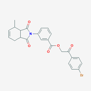 molecular formula C24H20BrNO5 B340851 2-(4-bromophenyl)-2-oxoethyl 3-(4-methyl-1,3-dioxo-1,3,3a,4,7,7a-hexahydro-2H-isoindol-2-yl)benzoate 