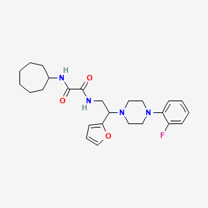 molecular formula C25H33FN4O3 B3408516 N'-cycloheptyl-N-{2-[4-(2-fluorophenyl)piperazin-1-yl]-2-(furan-2-yl)ethyl}ethanediamide CAS No. 877633-21-1