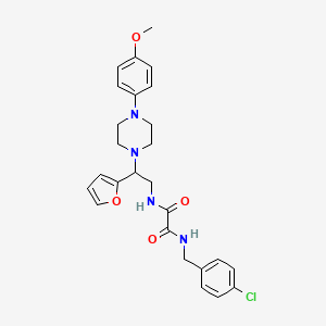 molecular formula C26H29ClN4O4 B3408532 N'-[(4-chlorophenyl)methyl]-N-[2-(furan-2-yl)-2-[4-(4-methoxyphenyl)piperazin-1-yl]ethyl]ethanediamide CAS No. 877633-50-6