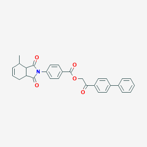 molecular formula C30H25NO5 B340855 2-(biphenyl-4-yl)-2-oxoethyl 4-(4-methyl-1,3-dioxo-1,3,3a,4,7,7a-hexahydro-2H-isoindol-2-yl)benzoate 
