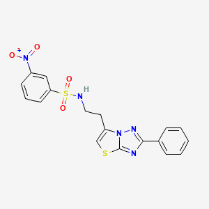 molecular formula C18H15N5O4S2 B3408551 3-nitro-N-(2-(2-phenylthiazolo[3,2-b][1,2,4]triazol-6-yl)ethyl)benzenesulfonamide CAS No. 877641-83-3