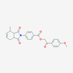 molecular formula C25H23NO6 B340856 2-(4-methoxyphenyl)-2-oxoethyl 4-(4-methyl-1,3-dioxo-1,3,3a,4,7,7a-hexahydro-2H-isoindol-2-yl)benzoate 