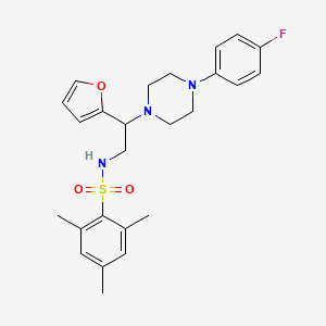 N-[2-[4-(4-fluorophenyl)piperazin-1-yl]-2-(2-furyl)ethyl]-2,4,6-trimethylbenzenesulfonamide