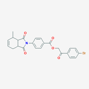molecular formula C24H20BrNO5 B340857 2-(4-bromophenyl)-2-oxoethyl 4-(4-methyl-1,3-dioxo-1,3,3a,4,7,7a-hexahydro-2H-isoindol-2-yl)benzoate 