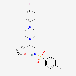 molecular formula C23H26FN3O3S B3408577 N-[2-[4-(4-fluorophenyl)piperazin-1-yl]-2-(2-furyl)ethyl]-4-methylbenzenesulfonamide CAS No. 877648-33-4