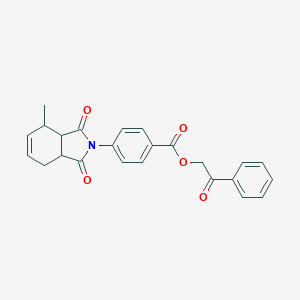 molecular formula C24H21NO5 B340858 2-oxo-2-phenylethyl 4-(4-methyl-1,3-dioxo-1,3,3a,4,7,7a-hexahydro-2H-isoindol-2-yl)benzoate 
