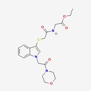 ethyl 2-(2-((1-(2-morpholino-2-oxoethyl)-1H-indol-3-yl)thio)acetamido)acetate