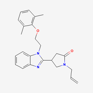 molecular formula C24H27N3O2 B3408640 1-allyl-4-(1-(2-(2,6-dimethylphenoxy)ethyl)-1H-benzo[d]imidazol-2-yl)pyrrolidin-2-one CAS No. 878692-18-3