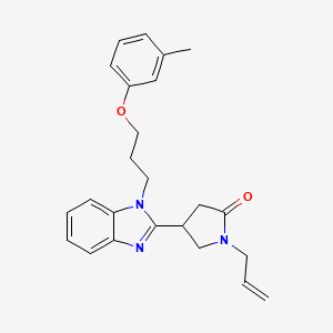 molecular formula C24H27N3O2 B3408644 1-allyl-4-(1-(3-(m-tolyloxy)propyl)-1H-benzo[d]imidazol-2-yl)pyrrolidin-2-one CAS No. 878692-84-3