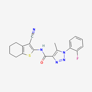 molecular formula C19H16FN5OS B3408659 N-(3-cyano-4,5,6,7-tetrahydro-1-benzothiophen-2-yl)-1-(2-fluorophenyl)-5-methyl-1H-1,2,3-triazole-4-carboxamide CAS No. 878735-02-5