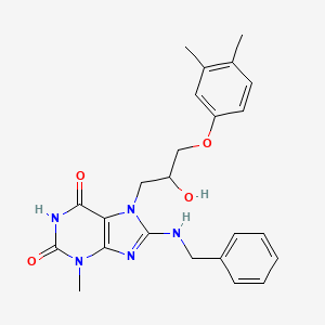 molecular formula C24H27N5O4 B3408667 8-(benzylamino)-7-(3-(3,4-dimethylphenoxy)-2-hydroxypropyl)-3-methyl-1H-purine-2,6(3H,7H)-dione CAS No. 879071-79-1