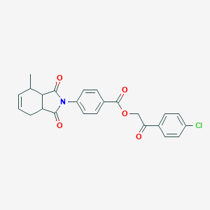 molecular formula C24H20ClNO5 B340868 2-(4-chlorophenyl)-2-oxoethyl 4-(4-methyl-1,3-dioxo-1,3,3a,4,7,7a-hexahydro-2H-isoindol-2-yl)benzoate 