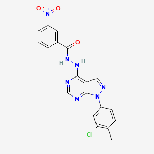 molecular formula C19H14ClN7O3 B3408684 N'-[1-(3-chloro-4-methylphenyl)-1H-pyrazolo[3,4-d]pyrimidin-4-yl]-3-nitrobenzohydrazide CAS No. 881073-52-5