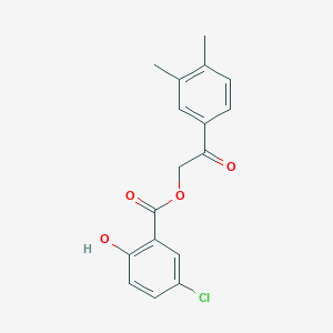 molecular formula C17H15ClO4 B340871 2-(3,4-Dimethylphenyl)-2-oxoethyl 5-chloro-2-hydroxybenzoate 