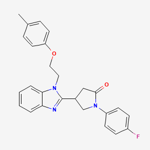 molecular formula C26H24FN3O2 B3408716 1-(4-fluorophenyl)-4-(1-(2-(p-tolyloxy)ethyl)-1H-benzo[d]imidazol-2-yl)pyrrolidin-2-one CAS No. 883649-85-2