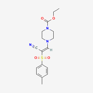 molecular formula C17H21N3O4S B3408736 (E)-ethyl 4-(2-cyano-2-tosylvinyl)piperazine-1-carboxylate CAS No. 885186-71-0