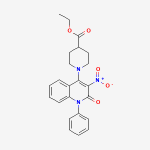 molecular formula C23H23N3O5 B3408744 Ethyl 1-(3-nitro-2-oxo-1-phenyl-1,2-dihydroquinolin-4-yl)piperidine-4-carboxylate CAS No. 886159-18-8