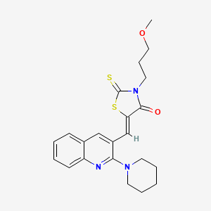 (Z)-3-(3-methoxypropyl)-5-((2-(piperidin-1-yl)quinolin-3-yl)methylene)-2-thioxothiazolidin-4-one