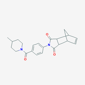 molecular formula C22H24N2O3 B340875 2-{4-[(4-methylpiperidin-1-yl)carbonyl]phenyl}-3a,4,7,7a-tetrahydro-1H-4,7-methanoisoindole-1,3(2H)-dione 