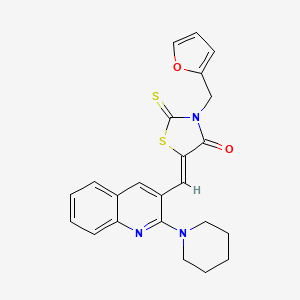 (Z)-3-(furan-2-ylmethyl)-5-((2-(piperidin-1-yl)quinolin-3-yl)methylene)-2-thioxothiazolidin-4-one