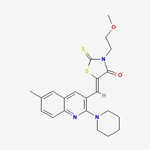 (Z)-3-(2-methoxyethyl)-5-((6-methyl-2-(piperidin-1-yl)quinolin-3-yl)methylene)-2-thioxothiazolidin-4-one