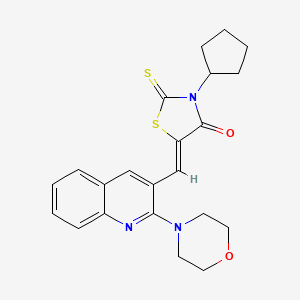 molecular formula C22H23N3O2S2 B3408770 (Z)-3-cyclopentyl-5-((2-morpholinoquinolin-3-yl)methylene)-2-thioxothiazolidin-4-one CAS No. 886168-35-0