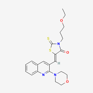 molecular formula C22H25N3O3S2 B3408786 (Z)-3-(3-ethoxypropyl)-5-((2-morpholinoquinolin-3-yl)methylene)-2-thioxothiazolidin-4-one CAS No. 886168-67-8