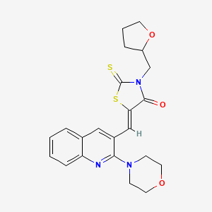 molecular formula C22H23N3O3S2 B3408794 (Z)-5-((2-morpholinoquinolin-3-yl)methylene)-3-((tetrahydrofuran-2-yl)methyl)-2-thioxothiazolidin-4-one CAS No. 886168-75-8