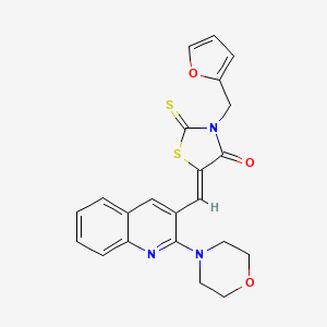 molecular formula C22H19N3O3S2 B3408798 (Z)-3-(furan-2-ylmethyl)-5-((2-morpholinoquinolin-3-yl)methylene)-2-thioxothiazolidin-4-one CAS No. 886168-83-8