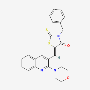 molecular formula C24H21N3O2S2 B3408799 (Z)-3-benzyl-5-((2-morpholinoquinolin-3-yl)methylene)-2-thioxothiazolidin-4-one CAS No. 886168-91-8