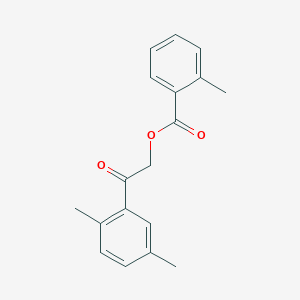molecular formula C18H18O3 B340880 2-(2,5-Dimethylphenyl)-2-oxoethyl 2-methylbenzoate 