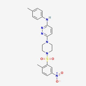 6-(4-((2-methyl-5-nitrophenyl)sulfonyl)piperazin-1-yl)-N-(p-tolyl)pyridazin-3-amine