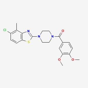 molecular formula C21H22ClN3O3S B3408837 5-Chloro-2-[4-(3,4-dimethoxybenzoyl)piperazin-1-yl]-4-methyl-1,3-benzothiazole CAS No. 886918-60-1