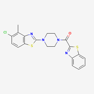molecular formula C20H17ClN4OS2 B3408842 Benzo[d]thiazol-2-yl(4-(5-chloro-4-methylbenzo[d]thiazol-2-yl)piperazin-1-yl)methanone CAS No. 886918-65-6