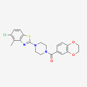 molecular formula C21H20ClN3O3S B3408843 (4-(5-Chloro-4-methylbenzo[d]thiazol-2-yl)piperazin-1-yl)(2,3-dihydrobenzo[b][1,4]dioxin-6-yl)methanone CAS No. 886919-65-9