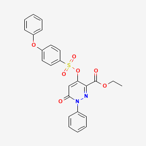 molecular formula C25H20N2O7S B3408874 Ethyl 6-oxo-4-[(4-phenoxybenzenesulfonyl)oxy]-1-phenyl-1,6-dihydropyridazine-3-carboxylate CAS No. 886951-44-6