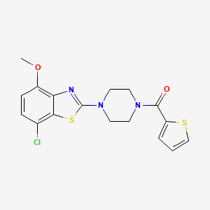 molecular formula C17H16ClN3O2S2 B3408880 (4-(7-Chloro-4-methoxybenzo[d]thiazol-2-yl)piperazin-1-yl)(thiophen-2-yl)methanone CAS No. 886952-77-8