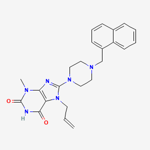 molecular formula C24H26N6O2 B3408887 7-allyl-3-methyl-8-(4-(naphthalen-1-ylmethyl)piperazin-1-yl)-1H-purine-2,6(3H,7H)-dione CAS No. 887030-17-3