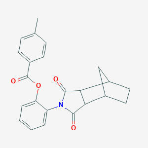 molecular formula C23H21NO4 B340890 2-(1,3-dioxooctahydro-2H-4,7-methanoisoindol-2-yl)phenyl 4-methylbenzoate 