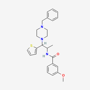 N-(1-(4-benzylpiperazin-1-yl)-1-(thiophen-2-yl)propan-2-yl)-3-methoxybenzamide