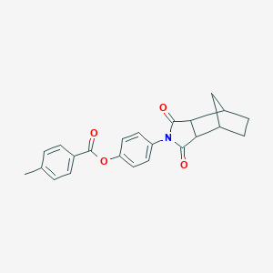 molecular formula C23H21NO4 B340892 4-(1,3-dioxooctahydro-2H-4,7-methanoisoindol-2-yl)phenyl 4-methylbenzoate 