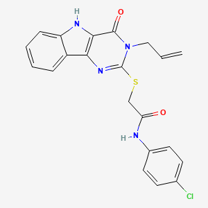 molecular formula C21H17ClN4O2S B3408922 2-((3-allyl-4-oxo-4,5-dihydro-3H-pyrimido[5,4-b]indol-2-yl)thio)-N-(4-chlorophenyl)acetamide CAS No. 887217-98-3