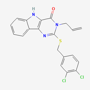 molecular formula C20H15Cl2N3OS B3408924 3-allyl-2-((3,4-dichlorobenzyl)thio)-3H-pyrimido[5,4-b]indol-4(5H)-one CAS No. 887218-02-2