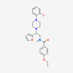 molecular formula C25H28FN3O3 B3408936 4-ethoxy-N-{2-[4-(2-fluorophenyl)piperazin-1-yl]-2-(furan-2-yl)ethyl}benzamide CAS No. 887220-65-7