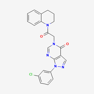 molecular formula C22H18ClN5O2 B3408943 1-(3-chlorophenyl)-5-(2-(3,4-dihydroquinolin-1(2H)-yl)-2-oxoethyl)-1H-pyrazolo[3,4-d]pyrimidin-4(5H)-one CAS No. 887457-44-5