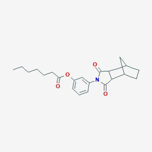 molecular formula C22H27NO4 B340895 3-(1,3-dioxooctahydro-2H-4,7-methanoisoindol-2-yl)phenyl heptanoate 